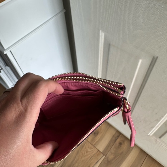 Coach Pink Pebbled Leather Wristlet - Picture 3 of 4
